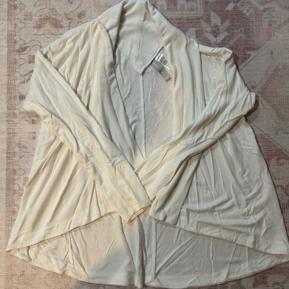 Athleta Wrap Cardigan Cream White Womens Small